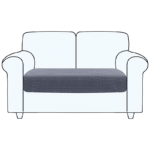 Szary elastyczny pokrowiec na sofę 2-osobową 3-częściowy