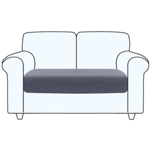 Szary elastyczny pokrowiec na sofę 2-osobową 3-częściowy