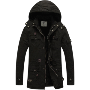 Czarna męska kurtka casual z kapturem rozmiar XL