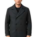 Męski płaszcz dwurzędowy ciemnoszary 4XL