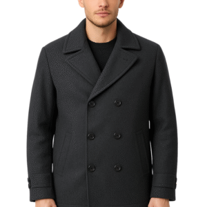 Męski płaszcz dwurzędowy ciemnoszary 4XL