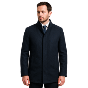 Męski płaszcz elegancki ciemny granat L