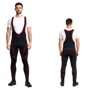 Spodnie rowerowe kolarskie męskie ocieplane z szelkami czarne M