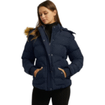 Granatowa kurtka damska casual ocieplana rozmiar M