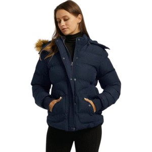 Granatowa kurtka damska casual ocieplana rozmiar M