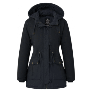 Damska czarna parka zimowa ocieplana z kapturem rozmiar XL