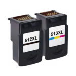 Zestaw tuszy zamiennych Canon 512XL Black + 513XL Kolor