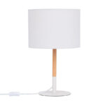Lampa biurkowa stołowa z białym abażurem E27