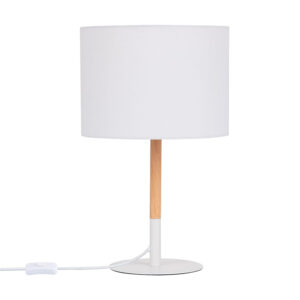Lampa biurkowa stołowa z białym abażurem E27