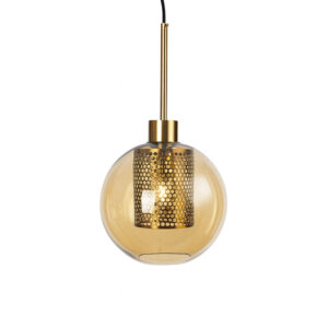 Lampa wisząca kula szkło złota E27