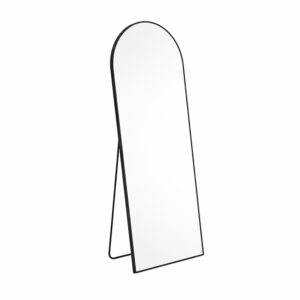 Lustro stojące 160 × 50 cm z łukowatą ramą aluminiową