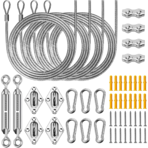 Zestaw linek stalowych z napinaczami do żagla przeciwsłonecznego