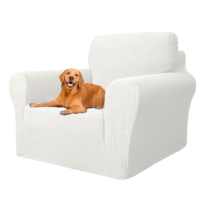 Pokrowiec na sofę 1-osobową biały elastyczny odporny na zwierzęta