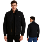 Czarna męska kurtka pilotka z futerkiem ocieplana M