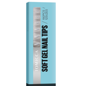 Tomicca żelowe tipsy migdałki krótkie półmatowe 192 szt 12 rozmiarów