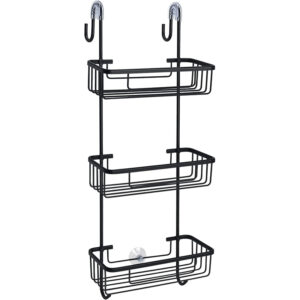 Półka łazienkowa wisząca 3-poziomowa czarna