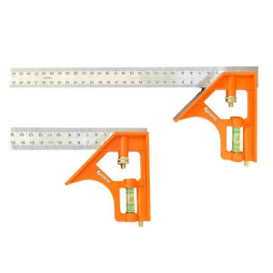 Kątowniki z poziomicą 15 cm + 30 cm Zestaw linijek kątowych 45° 90°