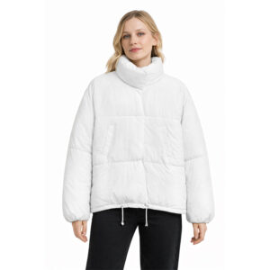 Damska pikowna kurtka biała OVERSIZE EU L/XL