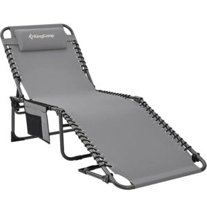 Składany Leżak kempingowy ogrodowy szary