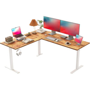 Biurko elektryczne z regulacją narożne 160×140 cm