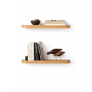 Zestaw 2 półek drewnianych ściennych 45x15 cm