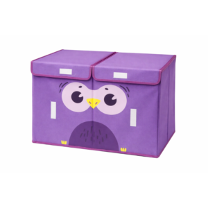 Składany pojemnik na zabawki zamykany dwie komory fioletowy
