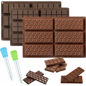Zestaw 3 silikonowych foremek wielorazowych do czekolady bez BPA