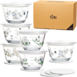 Szklane pojemniki żaroodporne 6 sztuk 480 ml pokrywki hermetyczne