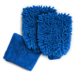 2x rękawica do mycia samochodu z mikrofibry + ściereczka 40x40 cm