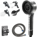 Słuchawka prysznicowa ZESTAW wąż 1,5m 4 tryby oszczędza wodę