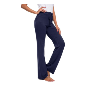 Spodnie damskie do jogi dzwony granatowe obwód pasa 86