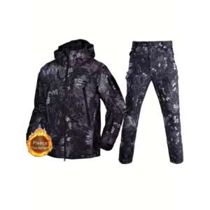 Taktyczny zestaw męski kurtka i spodnie XXL ocieplane polar wodoodporne