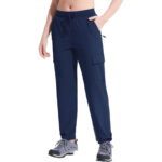 Spodnie damskie trekkingowe cargo M granatowe