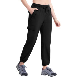 Spodnie damskie trekkingowe cargo S czarne