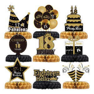 Dekoracje na 18 urodziny dekoracja stołu 9szt