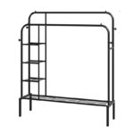 Wieszak stojący metalowy z półkami do ubrań 158x126x33,5 cm