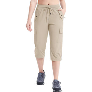 Spodnie damskie rybaczki trekkingowe beżowe L