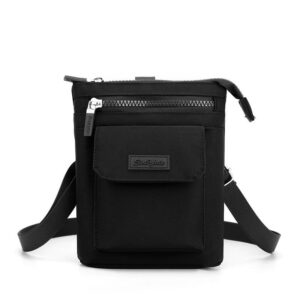 Saszetka na Ramię na Telefon Czarna Lekka Nylonowa