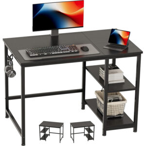 Biurko komputerowe czarne 100x50x75 cm