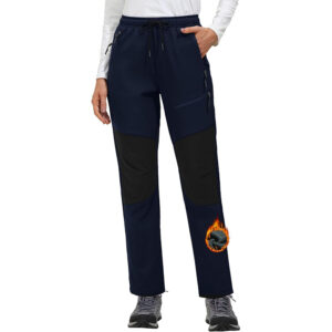 Spodnie damskie trekkingowe ocieplane L granatowe