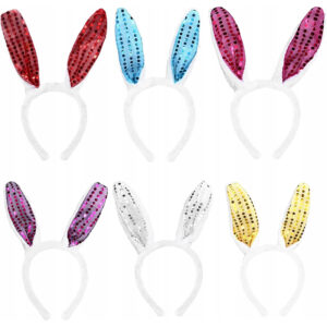 Zestaw 6 opasek z uszami króliczka opaski imprezowe
