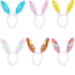 Zestaw 6 opasek z uszami króliczka imprezowe