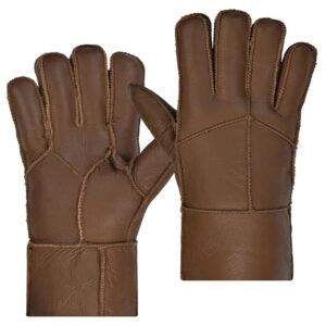 Rękawiczki Ocieplane męskie skórzane L brązowe