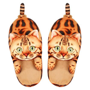 Kapcie damskie w kotki 3D Miękkie puszyste R.40