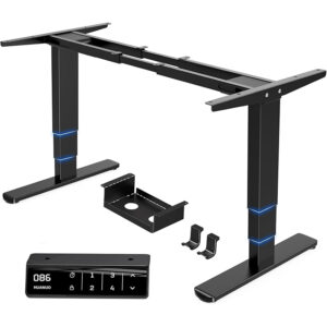 Elektryczny Stelaż Biurka z Regulacją 60-125 cm 2 Silniki Czarny