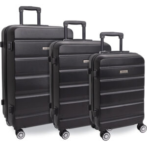 Zestaw walizek podróżnych 3w1 95L 60L 38L Czarne na kółkach