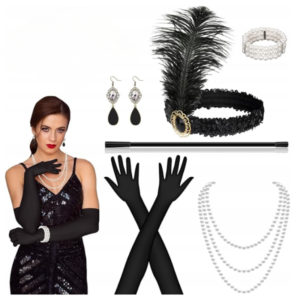 Akcesoria damskie styl RETRO GATSBY Perły przebranie lata 20 8 el