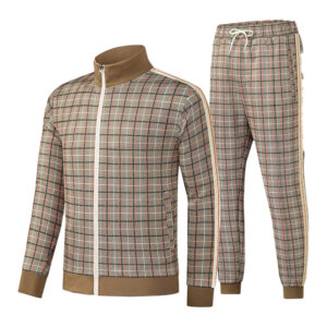 Męski Dres Komplet w Kratkę EU L Bluza Spodnie