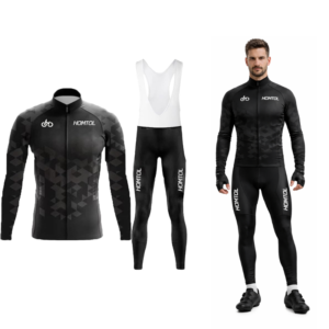 Strój rowerowy męski komplet kolarski długi HOMTOL M CZARNY