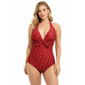 Strój kąpielowy damski jednoczęściowy czerwony EU L